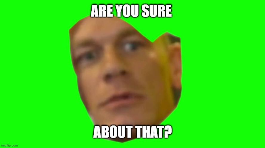 Are you sure about that? (Cena) | ARE YOU SURE ABOUT THAT? | image tagged in are you sure about that cena | made w/ Imgflip meme maker