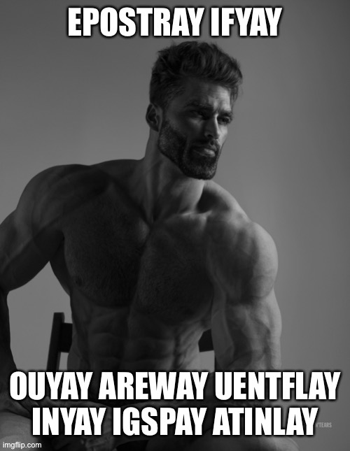 unnyfay igpay atinlay | made w/ Imgflip meme maker