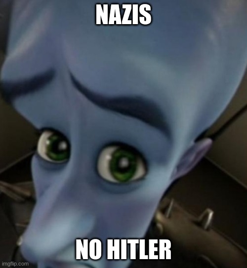 Megamind no bitches | NAZIS; NO HITLER | image tagged in megamind no bitches | made w/ Imgflip meme maker