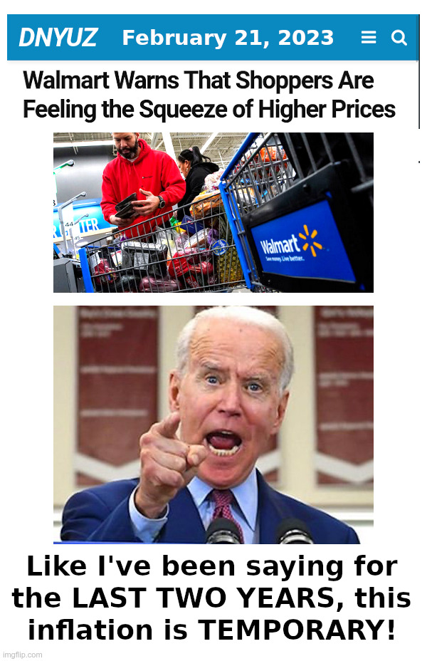 Shoppers Are Feeling the Squeeze of Higher Prices | image tagged in walmart,joe biden,inflation,bidenflation,shoppers,screwed | made w/ Imgflip meme maker
