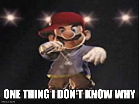 Gangsta Mario | ONE THING I DON'T KNOW WHY | image tagged in gangsta mario | made w/ Imgflip meme maker