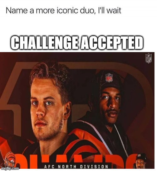 your waiting is over | CHALLENGE ACCEPTED | image tagged in bengals | made w/ Imgflip meme maker