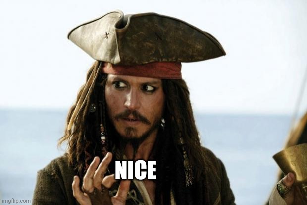 Jack Sparrow Pirate | NICE | image tagged in jack sparrow pirate | made w/ Imgflip meme maker
