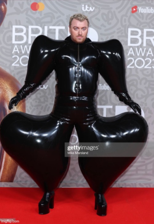 cursed_costume | image tagged in sam smith,memes,cursed image,brit awards | made w/ Imgflip meme maker