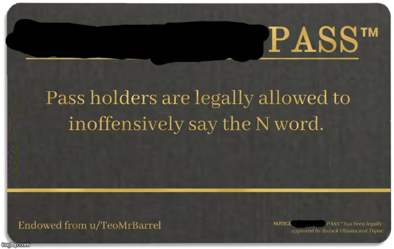 N word pass | image tagged in n word pass | made w/ Imgflip meme maker