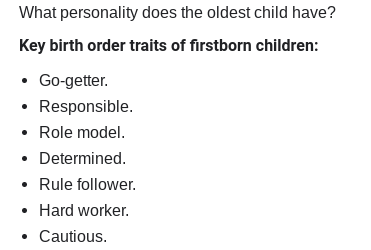 Traits of an older child Blank Meme Template