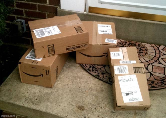 Amazon boxes on porch | image tagged in amazon boxes on porch | made w/ Imgflip meme maker