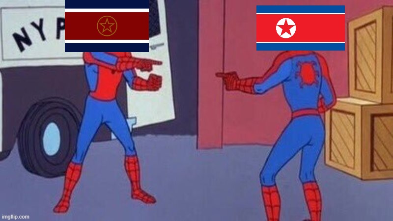 Istastioner and North Korea | image tagged in spiderman pointing at spiderman | made w/ Imgflip meme maker
