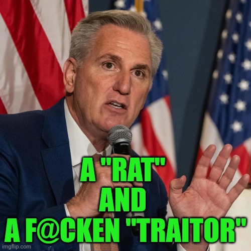 Kevin McCarthy | A "RAT" 
AND 
A F@CKEN "TRAITOR" | image tagged in kevin mccarthy | made w/ Imgflip meme maker