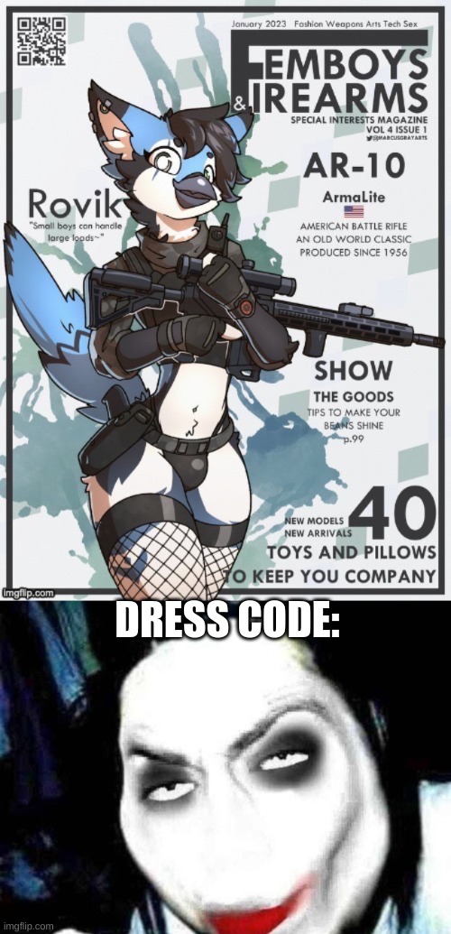 DRESS CODE: | image tagged in mordecai on twitch,jeff the rizzler | made w/ Imgflip meme maker