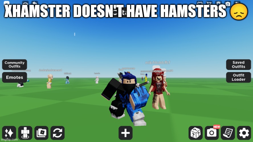 Zero the robloxian | XHAMSTER DOESN'T HAVE HAMSTERS 😞 | image tagged in zero the robloxian | made w/ Imgflip meme maker