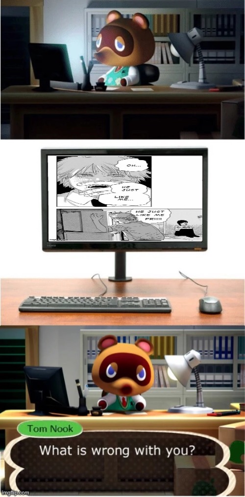 Tom Nook What is wrong with you | image tagged in tom nook what is wrong with you | made w/ Imgflip meme maker