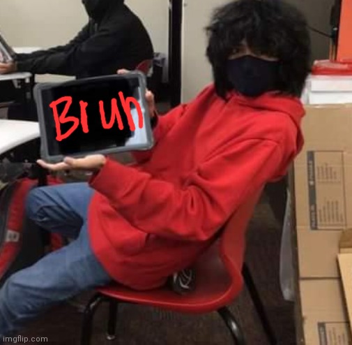 Red emo guy holding ipad | image tagged in red emo guy holding ipad | made w/ Imgflip meme maker