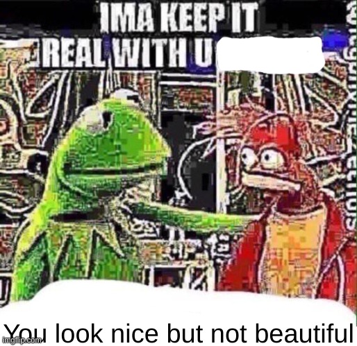 imma keep it real with u _ | You look nice but not beautiful | image tagged in imma keep it real with u _ | made w/ Imgflip meme maker