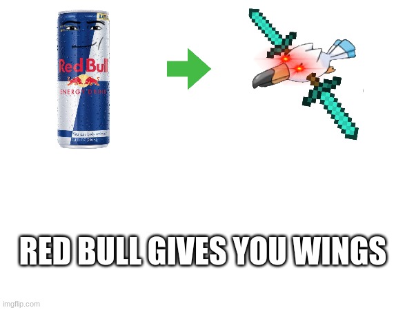 red bull | RED BULL GIVES YOU WINGS | image tagged in your mom | made w/ Imgflip meme maker