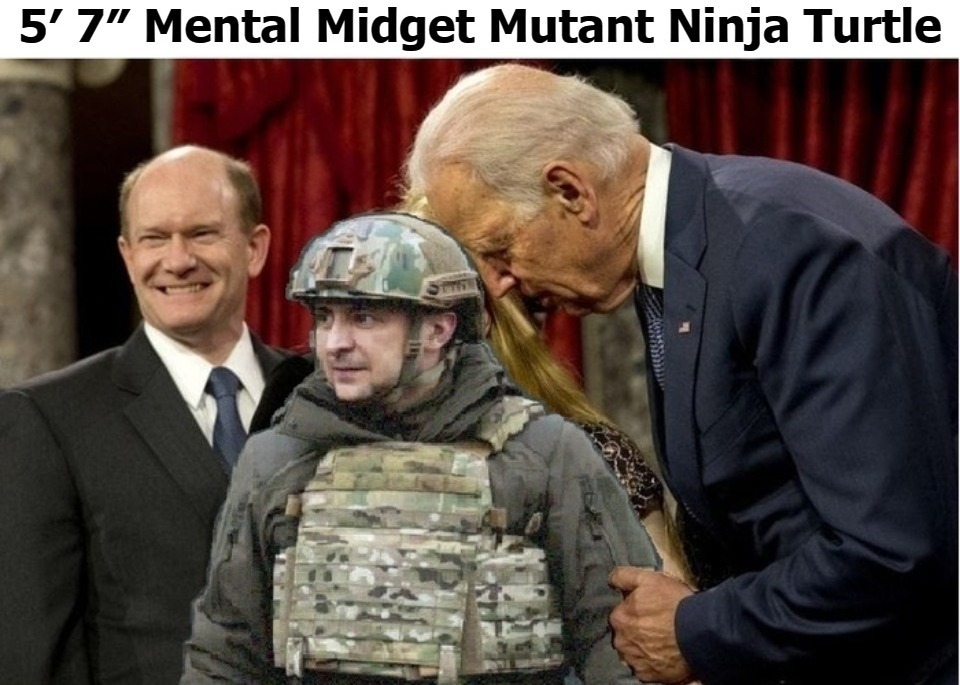 5′ 7″ Mental Midget Mutant Ninja Turtle | image tagged in volodomyr zelenskyy,teen age mutant ninja turtle,mental midget,ukraine,mental midgets love company,never go full retard | made w/ Imgflip meme maker