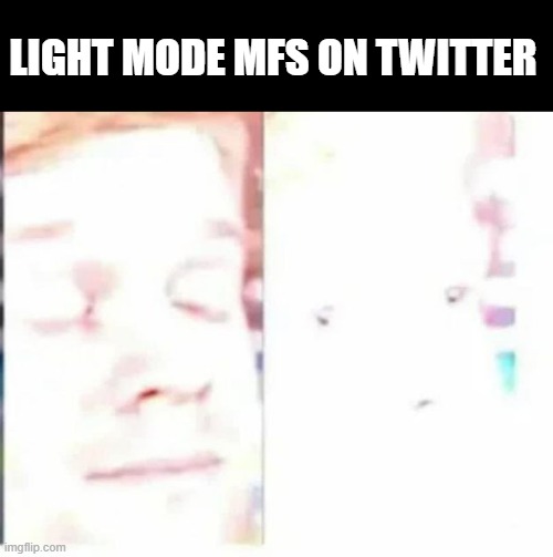 bright lights | LIGHT MODE MFS ON TWITTER | image tagged in twitter | made w/ Imgflip meme maker