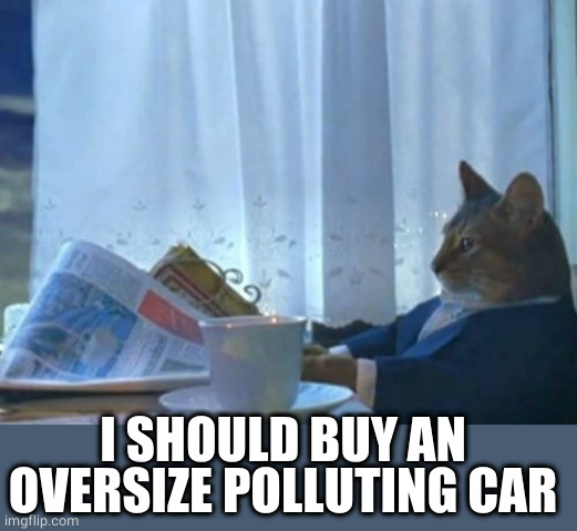Gas guzzler | I SHOULD BUY AN OVERSIZE POLLUTING CAR | image tagged in memes,i should buy a boat cat,cars,meme life,you have been eternally cursed for reading the tags | made w/ Imgflip meme maker