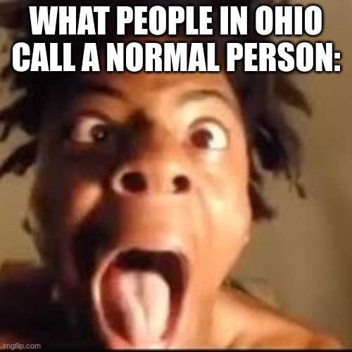 ishowspeed | WHAT PEOPLE IN OHIO CALL A NORMAL PERSON: | image tagged in ishowspeed rage | made w/ Imgflip meme maker