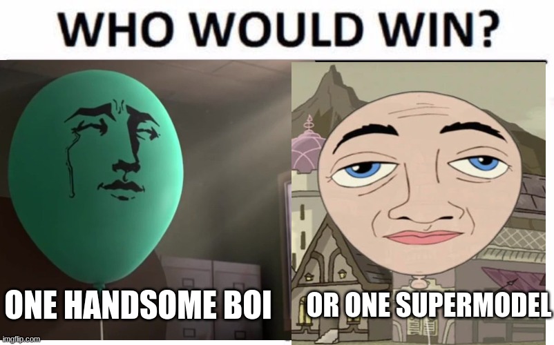 Ballony vs Allen | ONE HANDSOME BOI; OR ONE SUPERMODEL | image tagged in doofenshmirtz,pog,the amazing world of gumball,phineas and ferb,meme | made w/ Imgflip meme maker