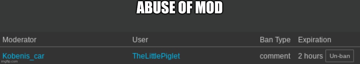 ABUSE OF MOD | made w/ Imgflip meme maker