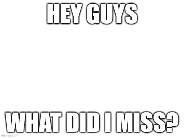 HEY GUYS; WHAT DID I MISS? | made w/ Imgflip meme maker