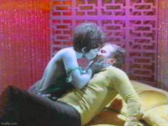 Kirk make out  | image tagged in kirk make out | made w/ Imgflip meme maker