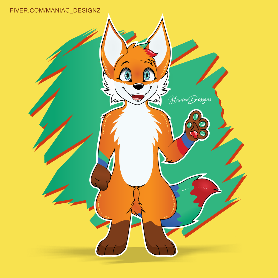 Fox Fursona OC Art & Basis By Maniac_designz Blank Meme Template