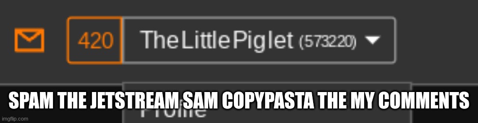 SPAM THE JETSTREAM SAM COPYPASTA THE MY COMMENTS | made w/ Imgflip meme maker