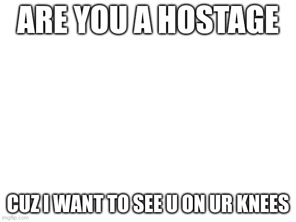 Pickup line | ARE YOU A HOSTAGE; CUZ I WANT TO SEE U ON UR KNEES | image tagged in pickup lines | made w/ Imgflip meme maker