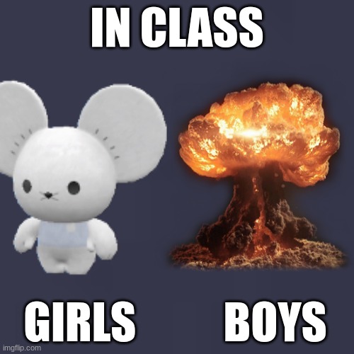 IN CLASS; GIRLS          BOYS | image tagged in classroom,fun | made w/ Imgflip meme maker