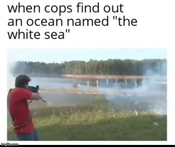 when cops find out an ocean is white | image tagged in when cops find out an ocean is white,black privilege meme | made w/ Imgflip meme maker
