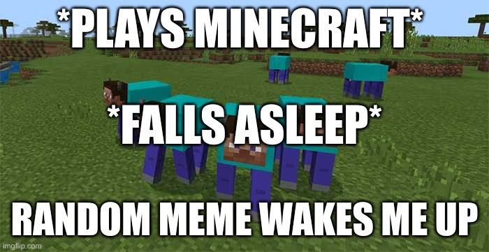 me and the boys | *PLAYS MINECRAFT*; *FALLS ASLEEP*; RANDOM MEME WAKES ME UP | image tagged in memes,idk,random | made w/ Imgflip meme maker