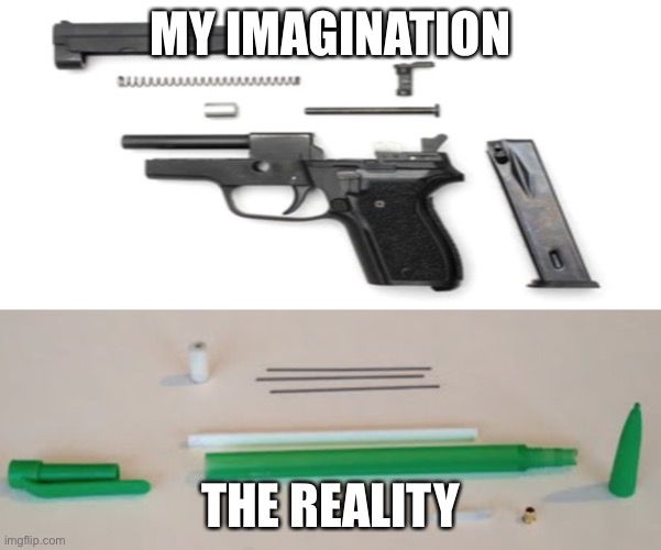 Comment if you relate | MY IMAGINATION; THE REALITY | image tagged in relatable,childhood | made w/ Imgflip meme maker