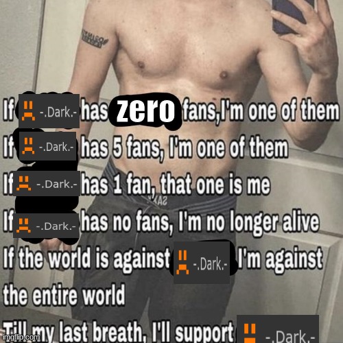 /hj simp post | zero | image tagged in if x has x fans | made w/ Imgflip meme maker