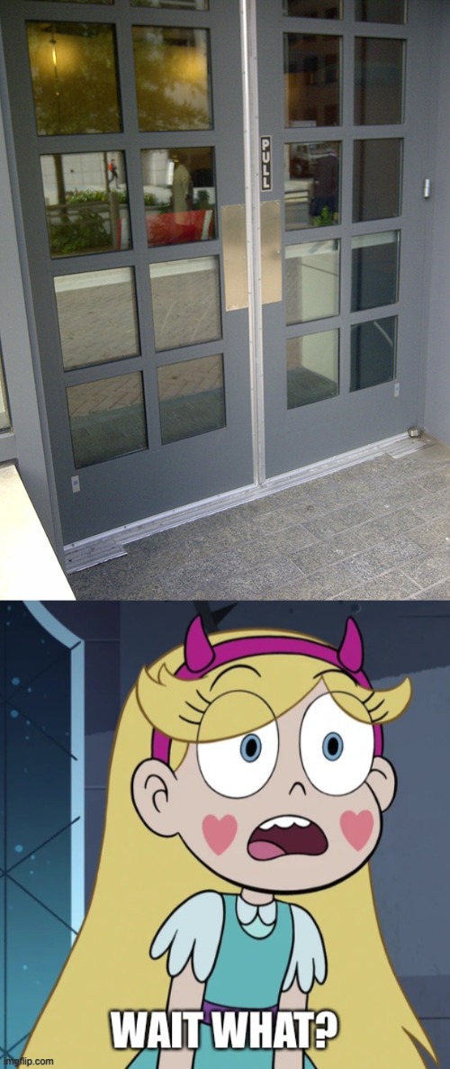 Am i supposed to push it? | image tagged in star butterfly wait what,star vs the forces of evil,you had one job,failure,memes,doors | made w/ Imgflip meme maker
