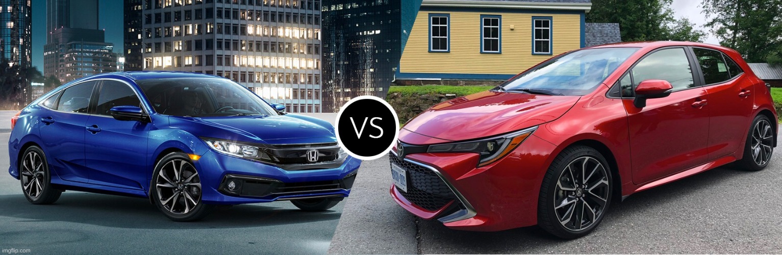 civic vs corolla which one do you like more | image tagged in civic vs corolla | made w/ Imgflip meme maker