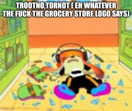Low quality parappa inkling | TROOTNO,TORNOT ( EH WHATEVER THE FUCK THE GROCERY STORE LOGO SAYS) | image tagged in low quality parappa inkling | made w/ Imgflip meme maker