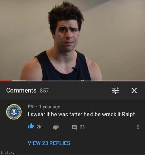 fbi is not wrong tho | image tagged in wreck it ralph,rare insult | made w/ Imgflip meme maker