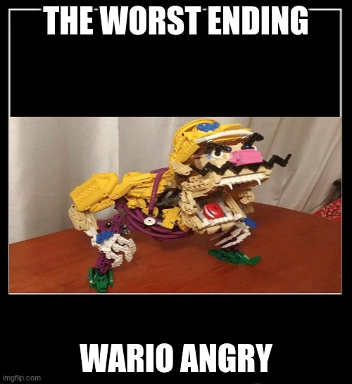Wario: All Endings | THE WORST ENDING; WARIO ANGRY | image tagged in all endings meme,wario | made w/ Imgflip meme maker