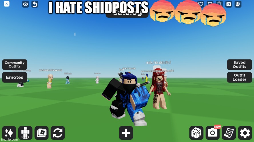 Zero the robloxian | I HATE SHIDPOSTS | image tagged in zero the robloxian | made w/ Imgflip meme maker