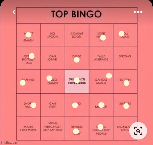 Top Bingo | image tagged in top bingo | made w/ Imgflip meme maker