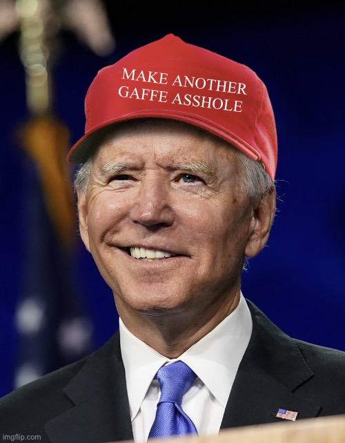 Biden MAGA hat | MAKE ANOTHER GAFFE ASSHOLE | image tagged in maga,donald trump,biden | made w/ Imgflip meme maker