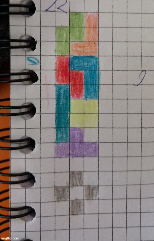 I drew Tetris blocks (got the colours wrong though) | image tagged in tetris,drawing,art,gaming,video games,square | made w/ Imgflip meme maker