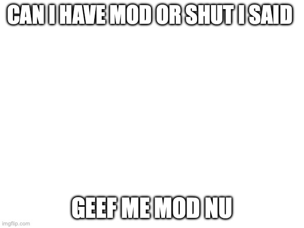 ducht mod | CAN I HAVE MOD OR SHUT I SAID; GEEF ME MOD NU | made w/ Imgflip meme maker