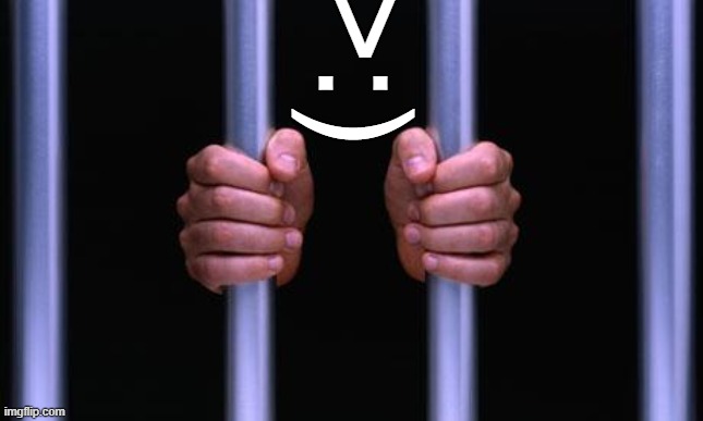 Prison Bars | >:) | image tagged in prison bars | made w/ Imgflip meme maker