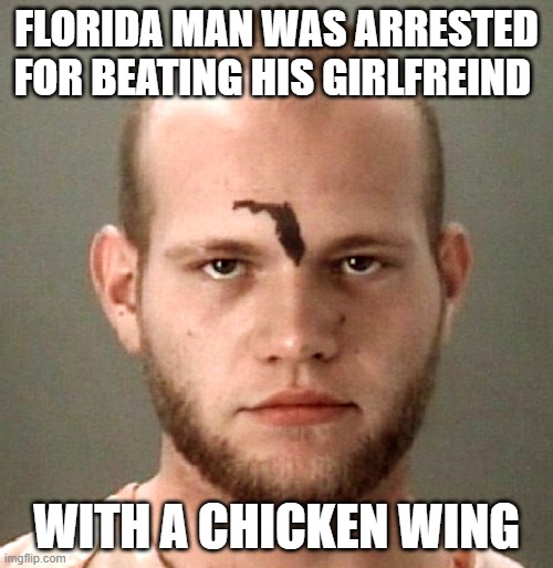 that might of been me | FLORIDA MAN WAS ARRESTED FOR BEATING HIS GIRLFREIND; WITH A CHICKEN WING | image tagged in florida man,funny | made w/ Imgflip meme maker