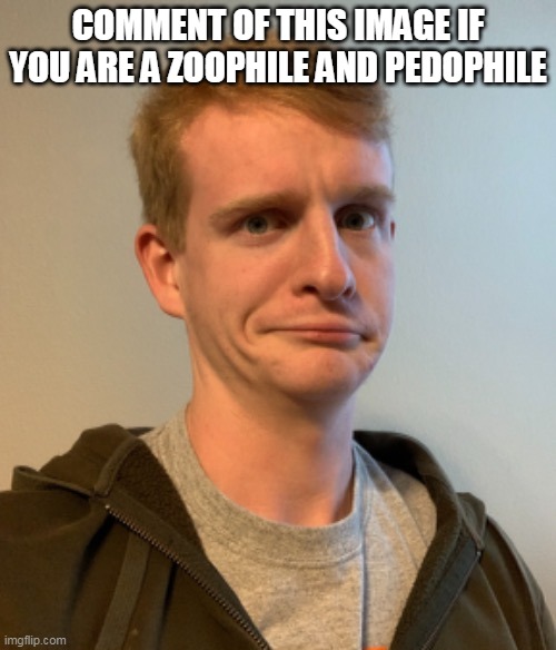 TheLargePig confused | COMMENT OF THIS IMAGE IF YOU ARE A ZOOPHILE AND PEDOPHILE | image tagged in thelargepig confused | made w/ Imgflip meme maker