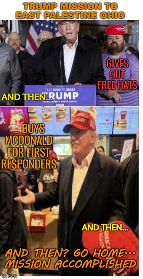Trump solutions, Free hats, buy constituents  McD's. | image tagged in donald trump,maga,hats,mcdonalds,funny | made w/ Imgflip meme maker
