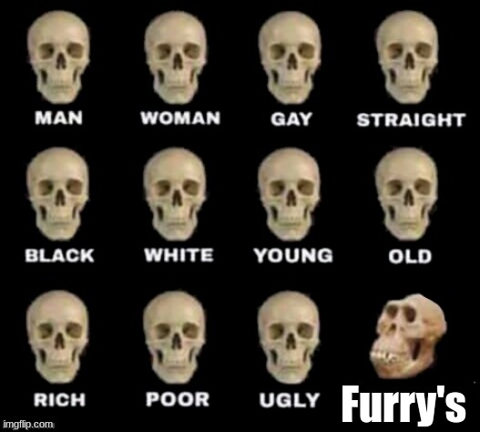 monkey | Furry's | image tagged in idiot skull | made w/ Imgflip meme maker